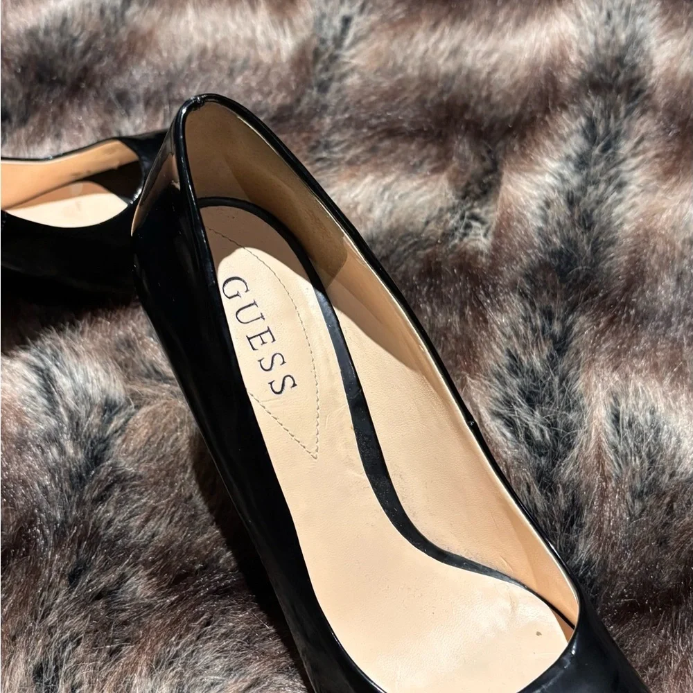 Vintage GUESS Black Patent Peep-Toe High Heels